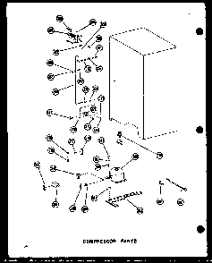 Compressor Parts Diagram and Parts List for SRI19W-AG-P60340-24WG  Amana Refrigerator