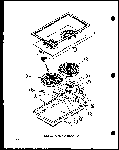 Glass-ceramic Module Diagram and Parts List for ADMIC-P8592803S  Amana Range