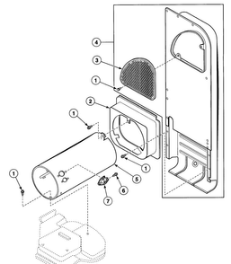 Duct Assy Diagram and Parts List for SSGT09QF  Speed Queen Dryer