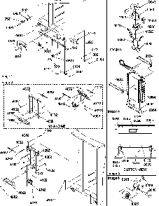 Drain System, Rollers, And Evaporator Assy Diagram and Parts List for SSD522SW-P1184704WW  Amana Refrigerator