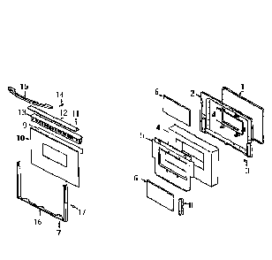 Door Diagram and Parts List for 6294576  Maytag Range