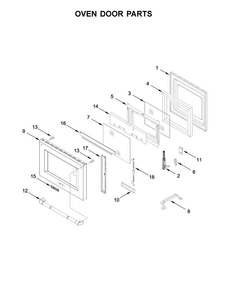Oven Door Parts Diagram and Parts List for JGRP436WP02  Jenn-Air Range