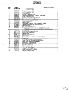 Top Mount Page 32 Diagram and Parts List for TC22N-P116205W  Amana Refrigerator