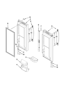 Refrigerator Door Parts Diagram and Parts List for AFB2234WEW3  Amana Refrigerator