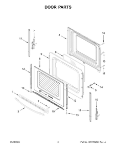 Door Parts Diagram and Parts List for YACR4303MMS1  Amana Range