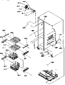 Freezer Shelves And Light Diagram and Parts List for 57082-P1190812WW  Amana Refrigerator