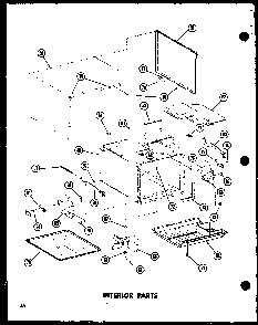 Interior Parts Diagram and Parts List for RR6W P72110-2M Amana Microwave