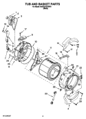TUB AND BASKET PARTS Diagram and Parts List for MAH22PDAWW1  Maytag Washer