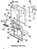 REF DOOR Diagram and Parts List for TR518H P7655610W Amana Refrigerator