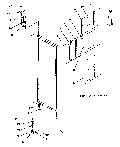 Door Hinge & Trim Diagram and Parts List for SX22SE-P1190201WE  Amana Refrigerator