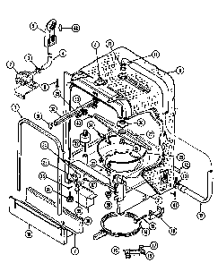 Tub Diagram and Parts List for DWU9921AAM  Maytag Dishwasher