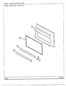 Freezer Inner Door Diagram and Parts List for HMG191560  Admiral Refrigerator