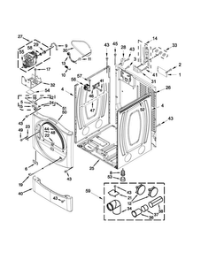 Cabinet Parts Diagram and Parts List for MDE25PRAYW1  Maytag Dryer