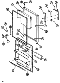 REF DOOR Diagram and Parts List for TM516N1 P1109804W Amana Refrigerator