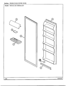 Fresh Food Inner Door Diagram and Parts List for 621260  Admiral Refrigerator