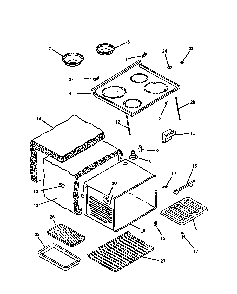 Main Top And Oven Assy Diagram and Parts List for ARR625L-P1130970NL  Amana Range