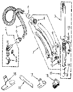 Hose And Attachment Diagram and Parts List for 1162234890  Kenmore Canister Vacuum