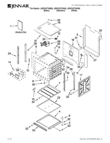 Oven Parts Diagram and Parts List for JMW2427WS00  Jenn-Air Microwave