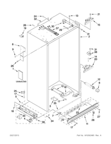 Cabinet Parts Diagram and Parts List for JS48NXFXDW04  Jenn-Air Refrigerator