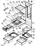 SHELVING & DRAWERS (REF) Diagram and Parts List for SXDT522J P7845304W Amana Refrigerator