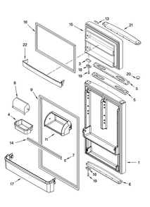 Door Parts Diagram and Parts List for MTN1854VRS00  Maytag Refrigerator