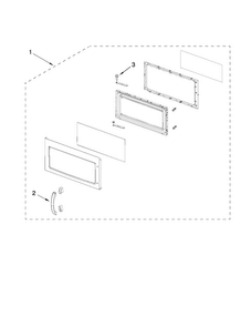 Door Parts Diagram and Parts List for MMV6186WB0  Maytag Microwave