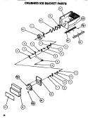 CRUSHED ICE BUCKET Diagram and Parts List for SXDE528MW P1173401W Amana Refrigerator