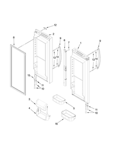 Refrigerator Door Parts Diagram and Parts List for MFD2562VEW1  Maytag Refrigerator