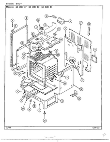 Body Diagram and Parts List for 68-4587-87  Magic Chef Range