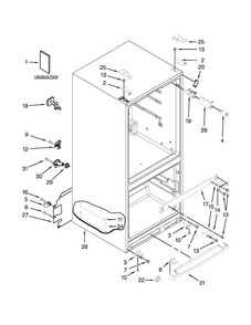 Cabinet Parts Diagram and Parts List for MFF2055YEB00  Maytag Refrigerator