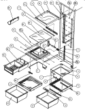 SHELVING & DRAWERS (REF) Diagram and Parts List for SXDE526M P1164001W Amana Refrigerator