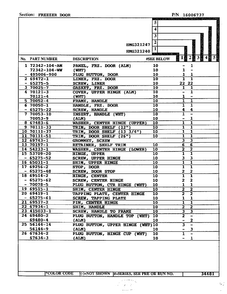 Freezer Door Page 2 Diagram and Parts List for 321240  Admiral Refrigerator