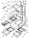 SHELVING & DRAWERS (REF) Diagram and Parts List for SXDE522M P1164002W Amana Refrigerator