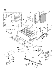 Unit Parts Diagram and Parts List for MSB26C4XYM00  Maytag Refrigerator
