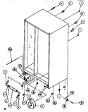 DRAIN & ROLLERS Diagram and Parts List for SBDT520M P1164101W W Amana Refrigerator