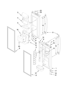 Refrigerator Door Parts Diagram and Parts List for MFI2067AEW4  Maytag Refrigerator