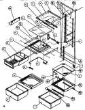 SHELVING & DRAWERS (REF) Diagram and Parts List for SXDT522M P1164201W Amana Refrigerator
