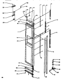 DOOR / HINGE / TRIM FZ Diagram and Parts List for SSD522NBL P1181001W L Amana Refrigerator