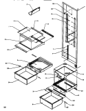 SHELVING & DRAWERS (REF) Diagram and Parts List for SSD522NBL P1181001W L Amana Refrigerator