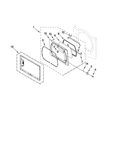 Door Parts Diagram and Parts List for MGDX700XL1  Maytag Dryer