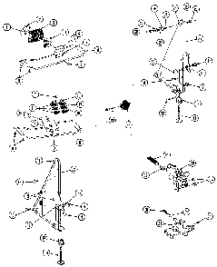 Tub Supports, Base Frame, Water Valves Diagram and Parts List for DU598  Jenn-Air Dishwasher