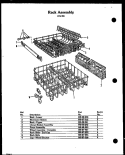 RACK ASSY Diagram and Parts List for ZDW-880  Amana Dishwasher