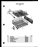RACK ASSY Diagram and Parts List for ZDW-860  Amana Dishwasher