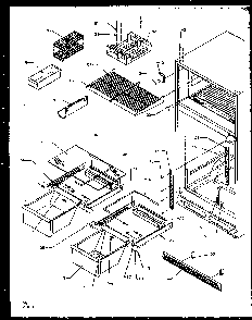 Shelves Diagram and Parts List for TS18RBW-P1158407WW  Amana Refrigerator