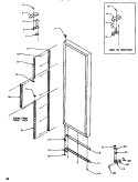 DOOR / HINGE / TRIM REF Diagram and Parts List for SRD520SW P1186301W W Amana Refrigerator