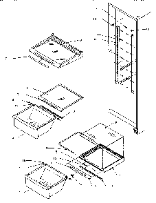 Shelving & Drawers Diagram and Parts List for SZD25S5W-P1190415WW  Amana Refrigerator