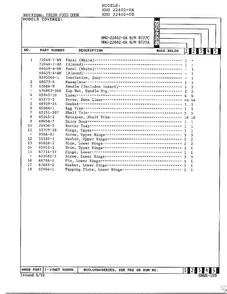 Fresh Food Door Page 2 Diagram and Parts List for 22402-0B  Admiral Refrigerator