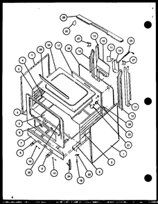 Oven Cabinet Diagram and Parts List for RLT307UL P1141098NL Caloric Range