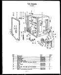 TUB DETAIL Diagram and Parts List for ZDW-880A  Amana Dishwasher