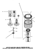 AGITATOR / DRIVE BELL / SEAL KIT / TUB & HUB Diagram and Parts List for AWM373W2  Amana Washer